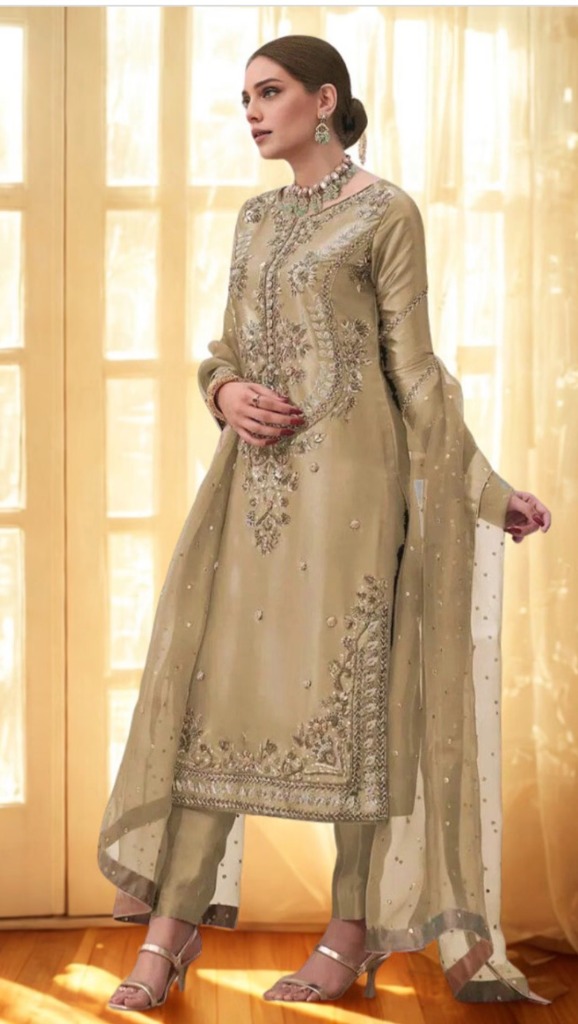 Gold Embroidered Shalwar Kameez